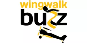 Yellow and black wingwalk.buzz logo