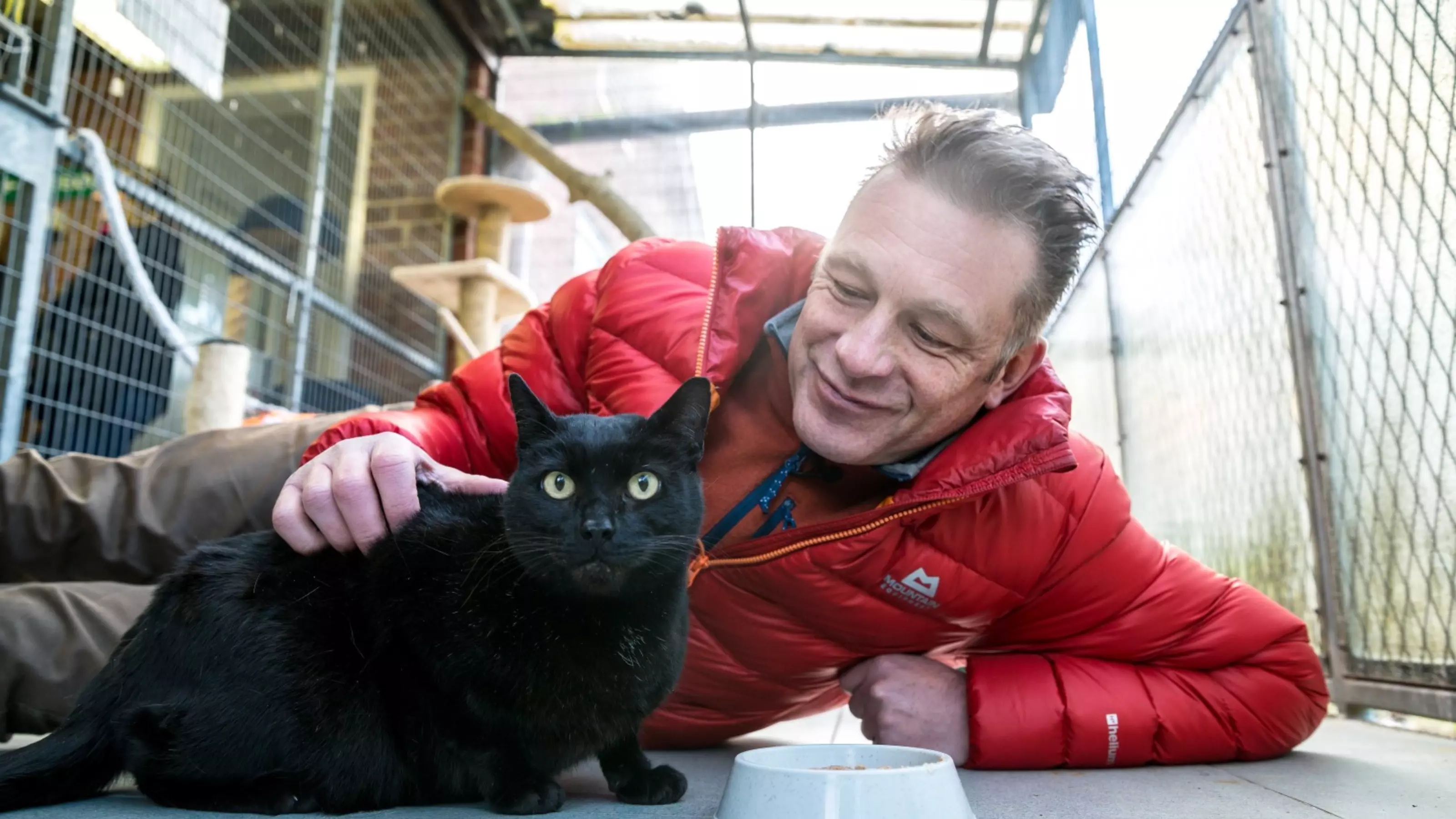 Chris Packham with black cat