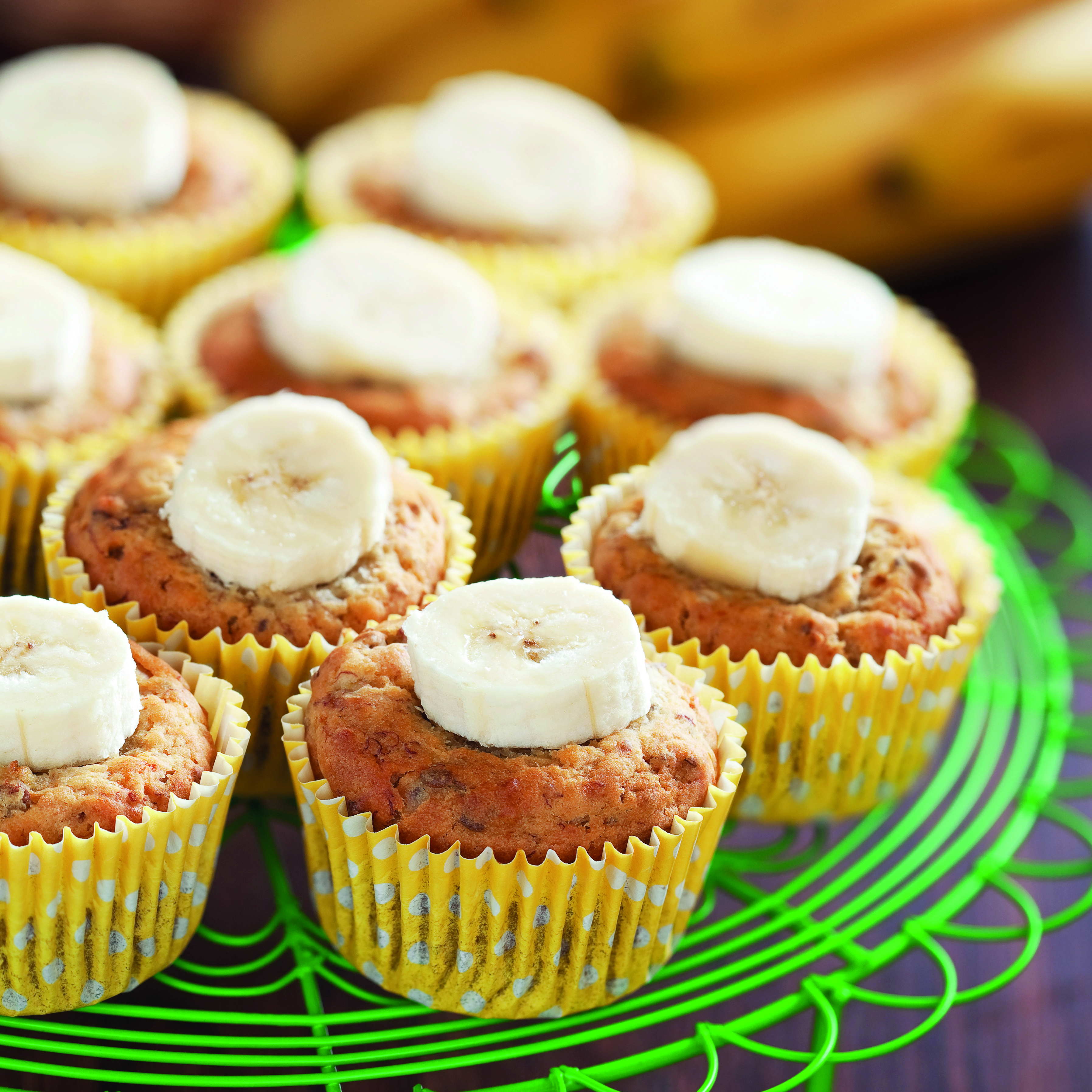 Cupcakes with a banana slice on top