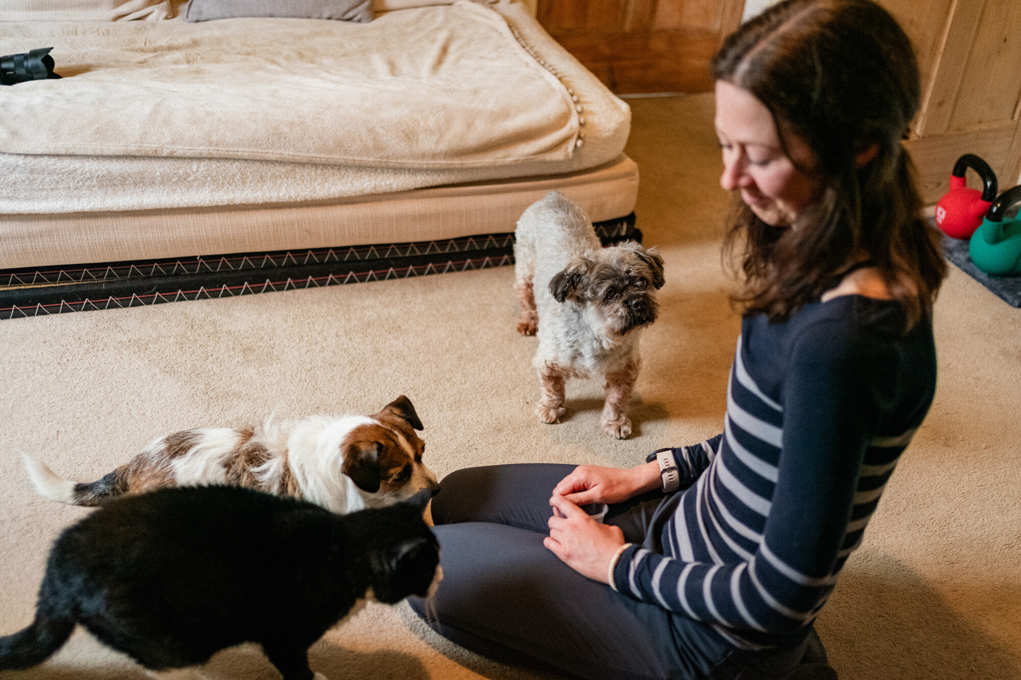 Jeremy is growing in confidence each day and loves the company of Bluey and cat Lucky