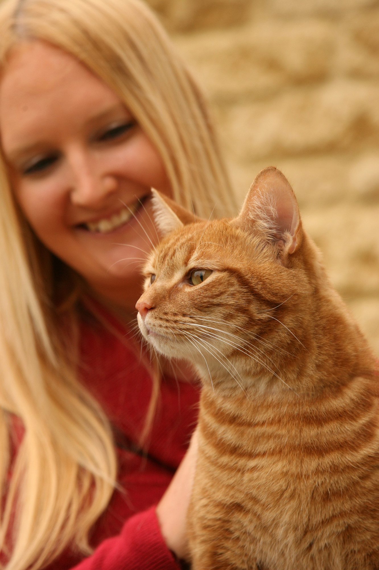 Burford AWA Sarah Pook and her ginger tabby cat Jaffa