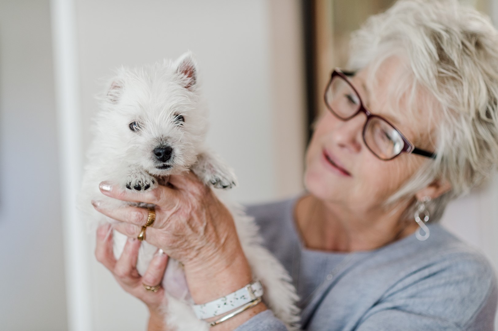 Vincent is held by one of his foster carers