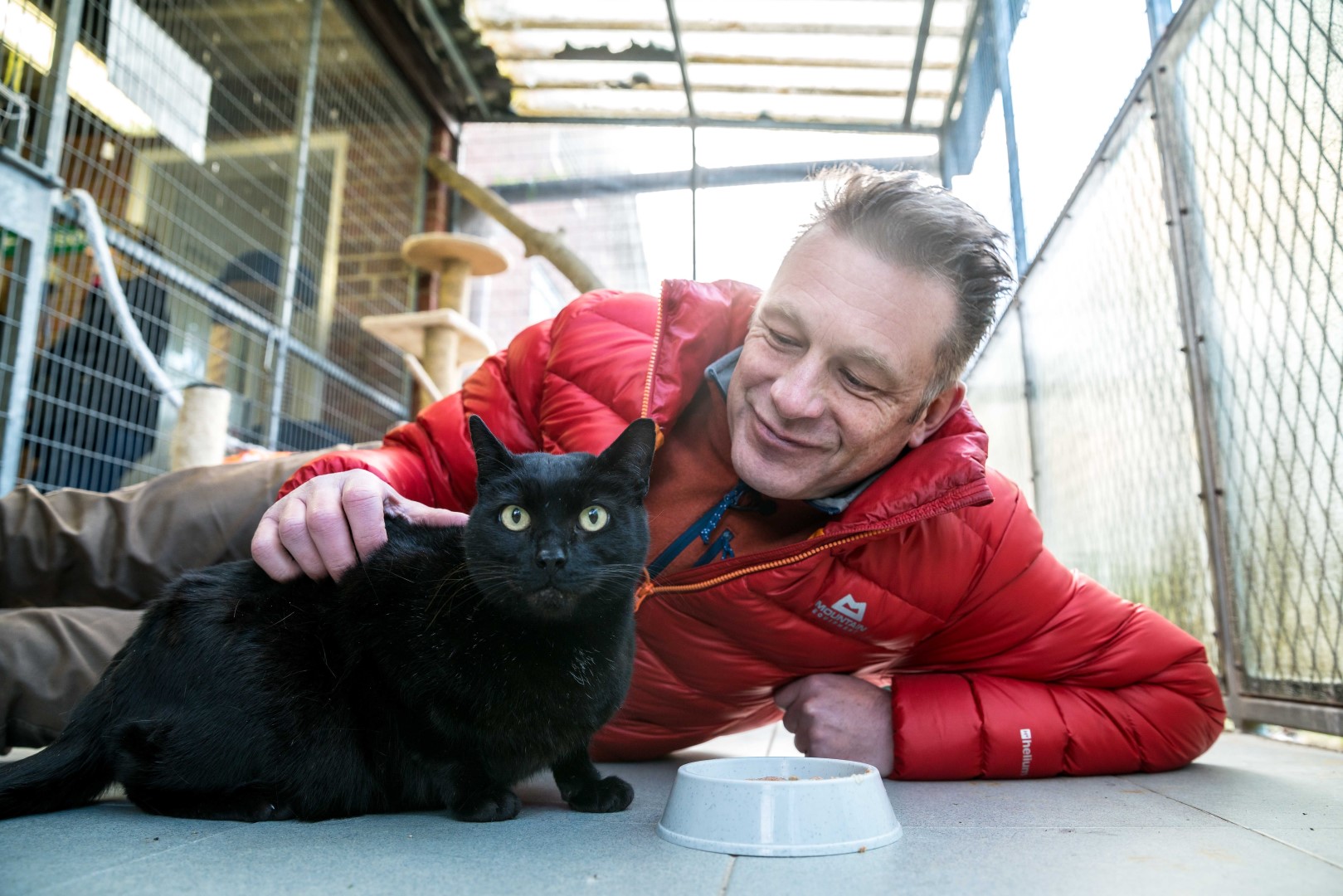 Chris Packham with black cat