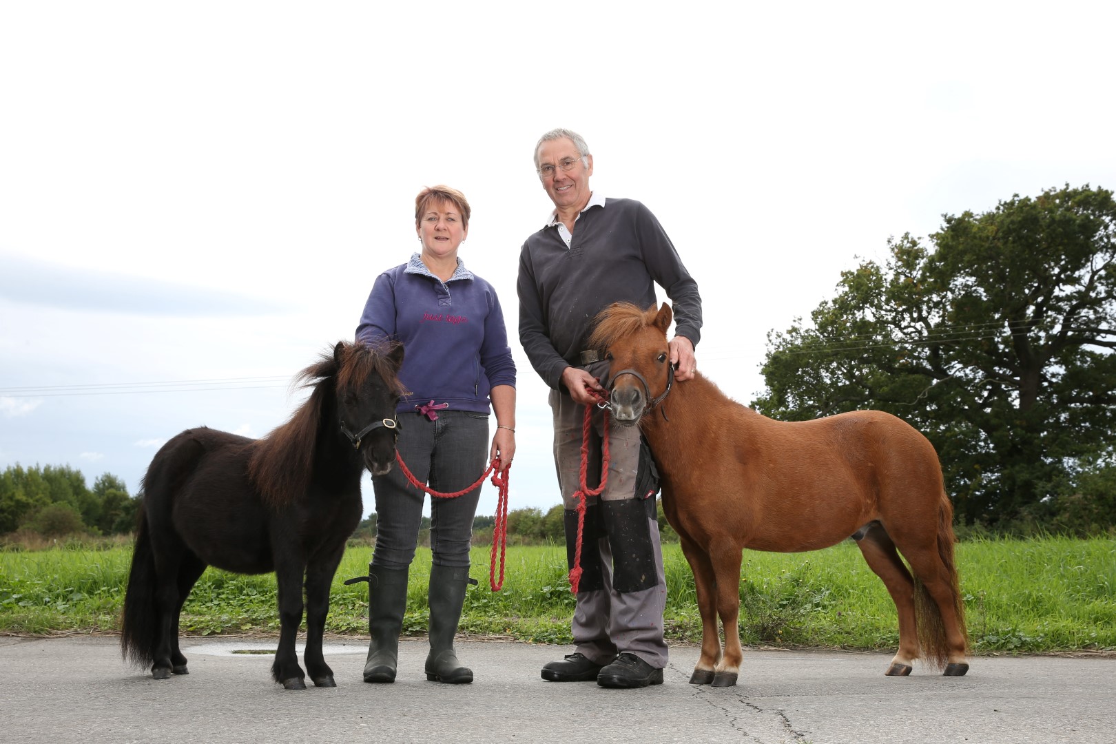 Gary with pony companion Zebby and owners Louise and Richard 