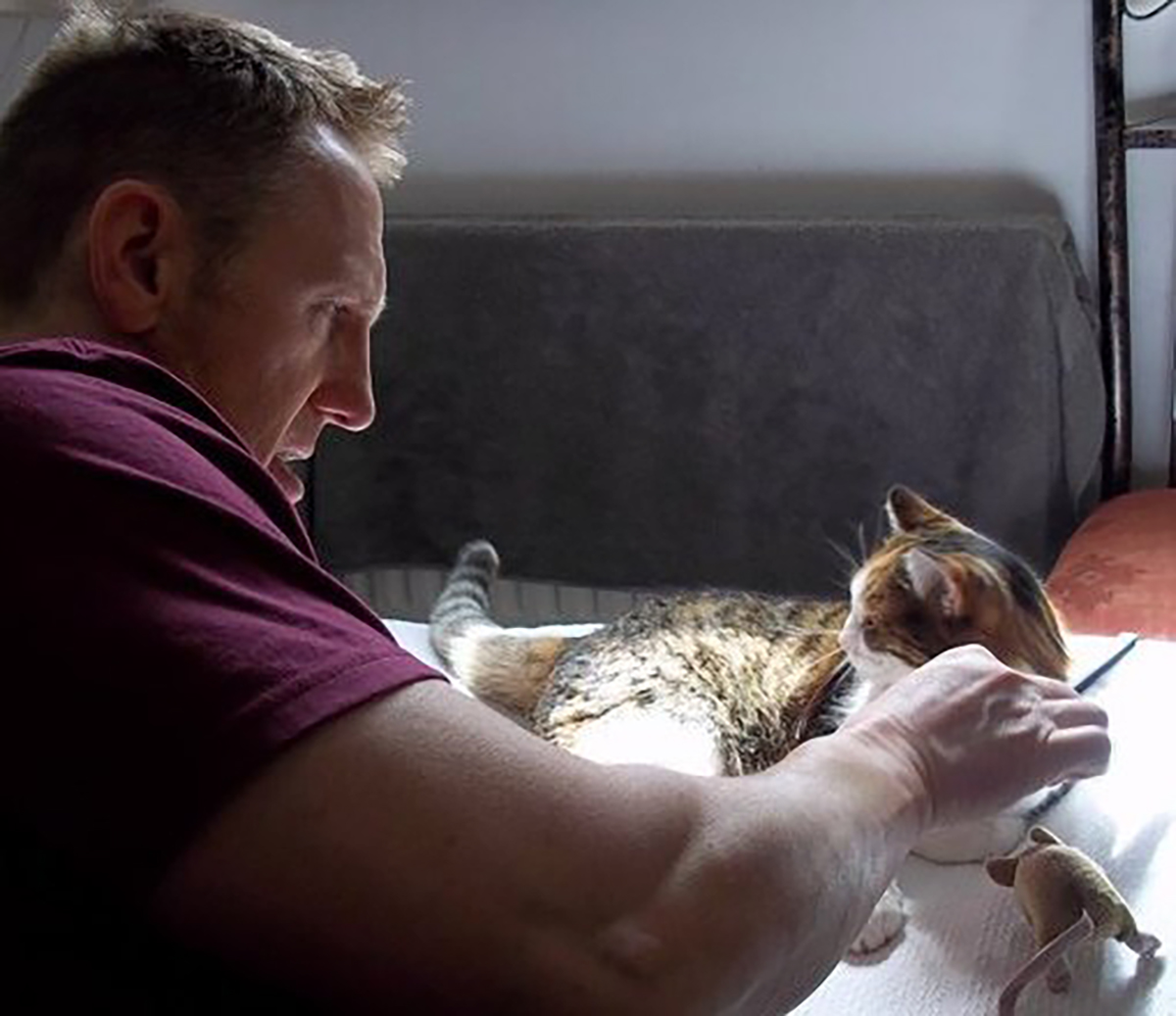 Cat Nuala and owner of 20 years Allan