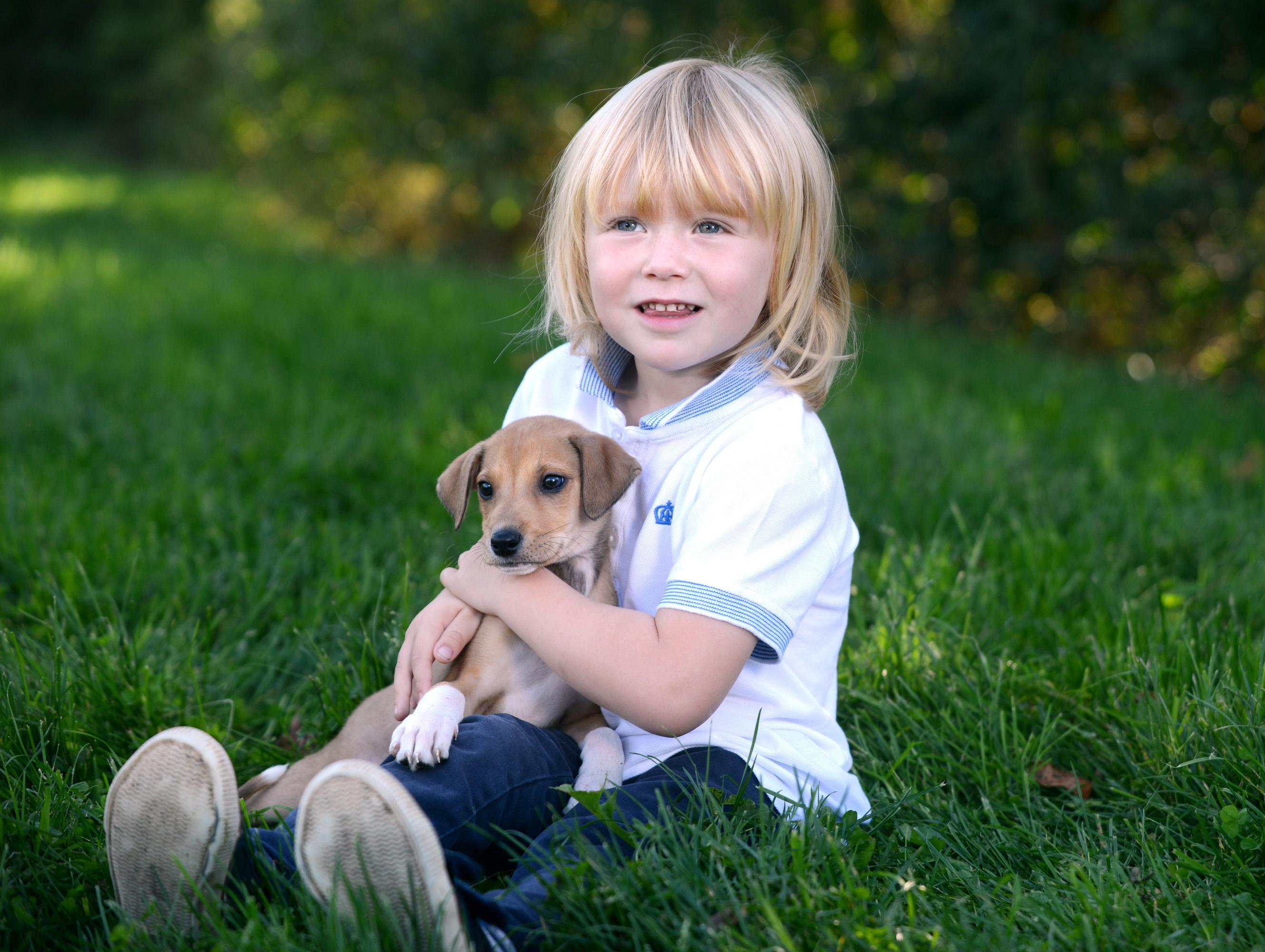 Puppy and child