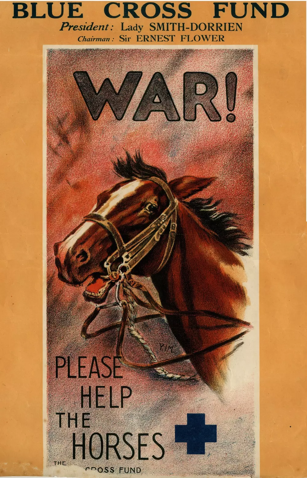 One of the poster appeals used to raise funds for stricken horses during the First World War
