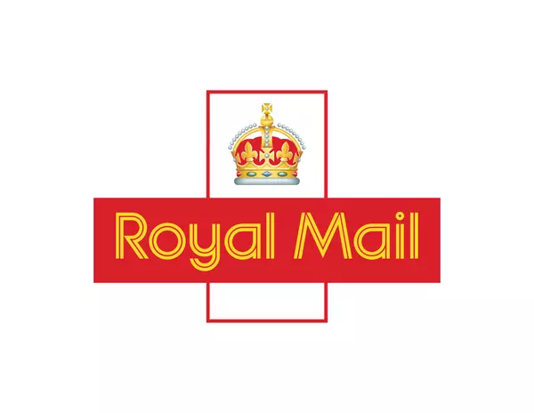 Royal Mail's logo for October 2024. It features a crown and 'Royal Mail' on a red background.