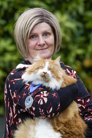 Katie and Carrots with medal