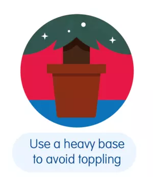 An illustration of the base of a Christmas tree
