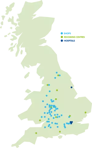 UK map of Blue Cross services