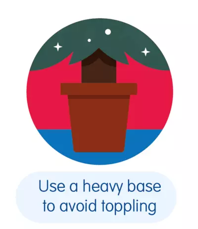 An illustration of the base of a Christmas tree