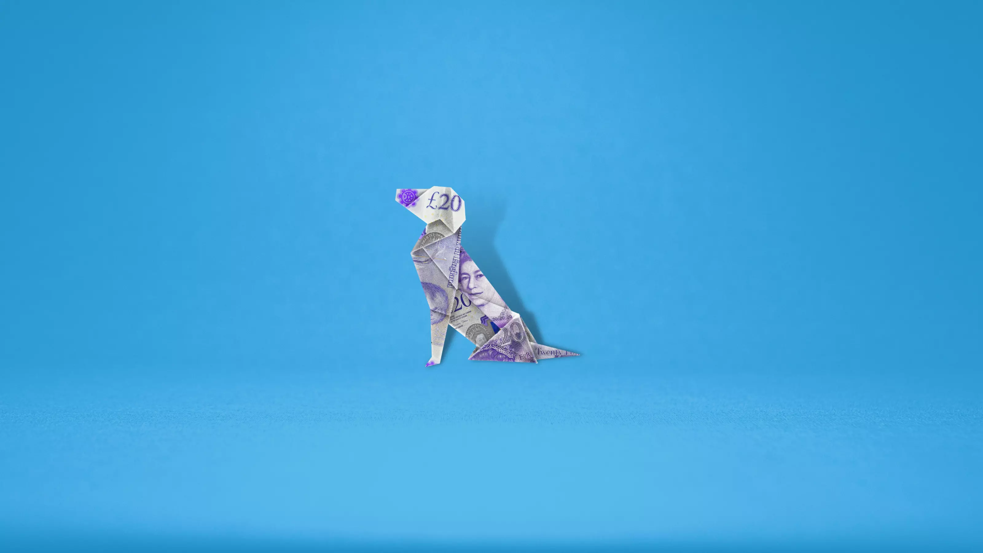£20 note shaped into an origami dog
