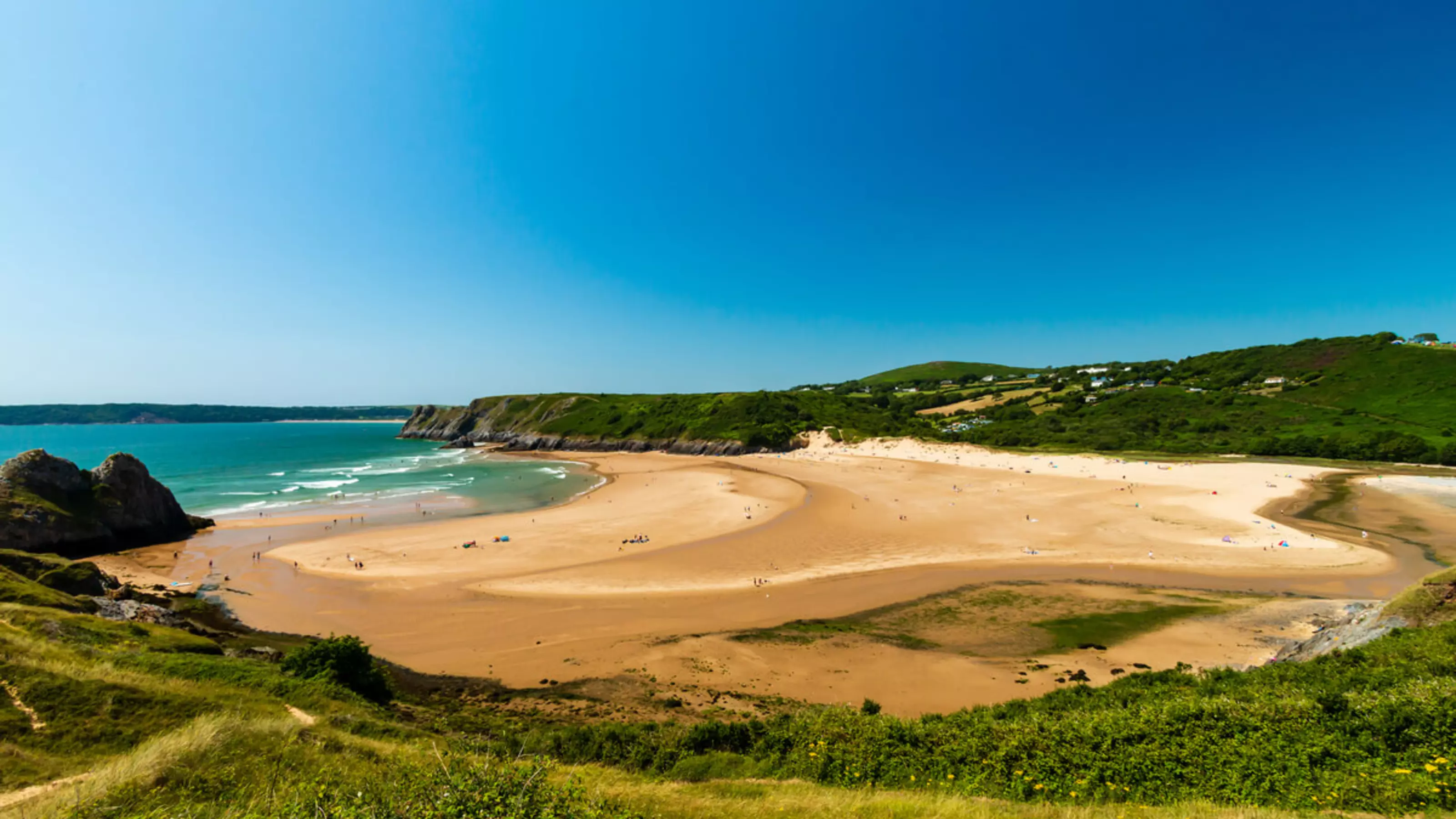 A wide angle of Gower Peninsula.