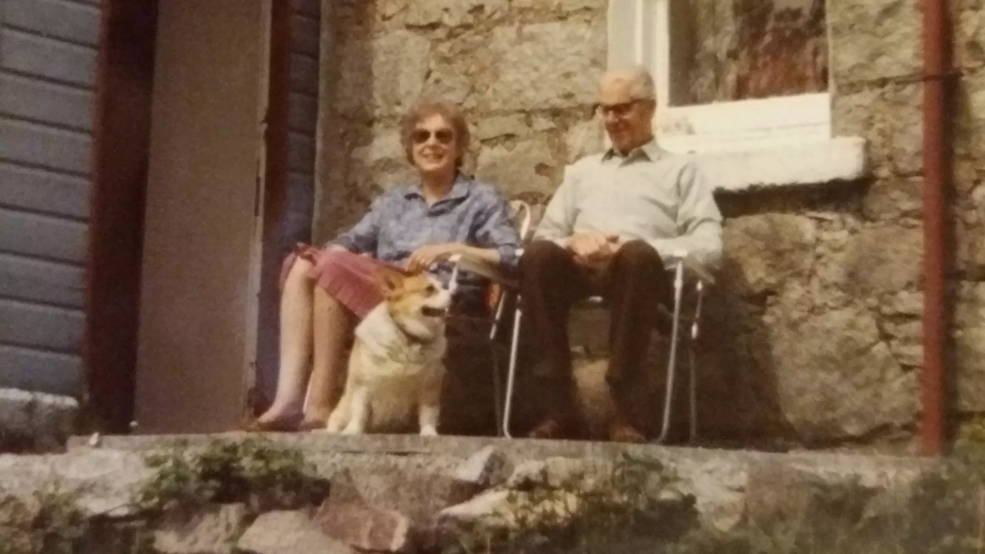 Maurice Fox and wife Dorothy with one of their beloved dogs
