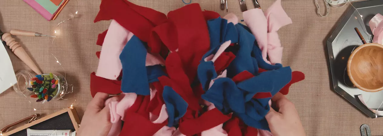 Snuffle mat being made