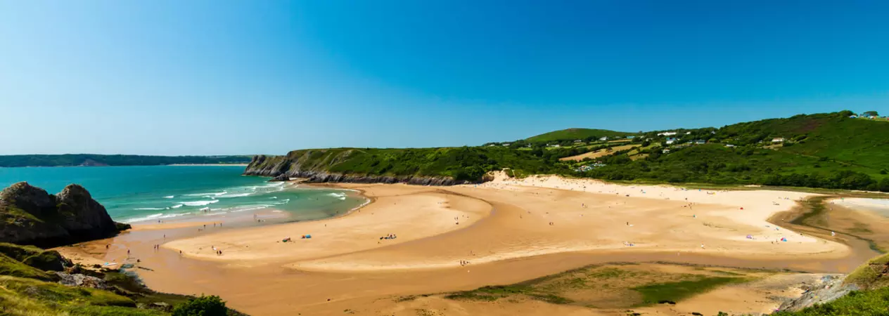 A wide angle of Gower Peninsula.