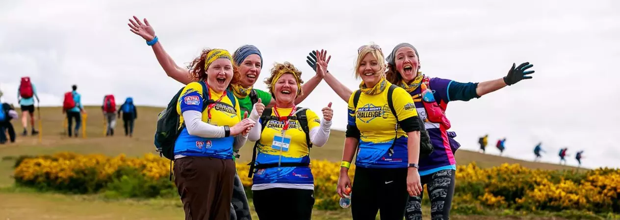 A group of hikers, taking part in the Isle of Wight Ultra Challenge.