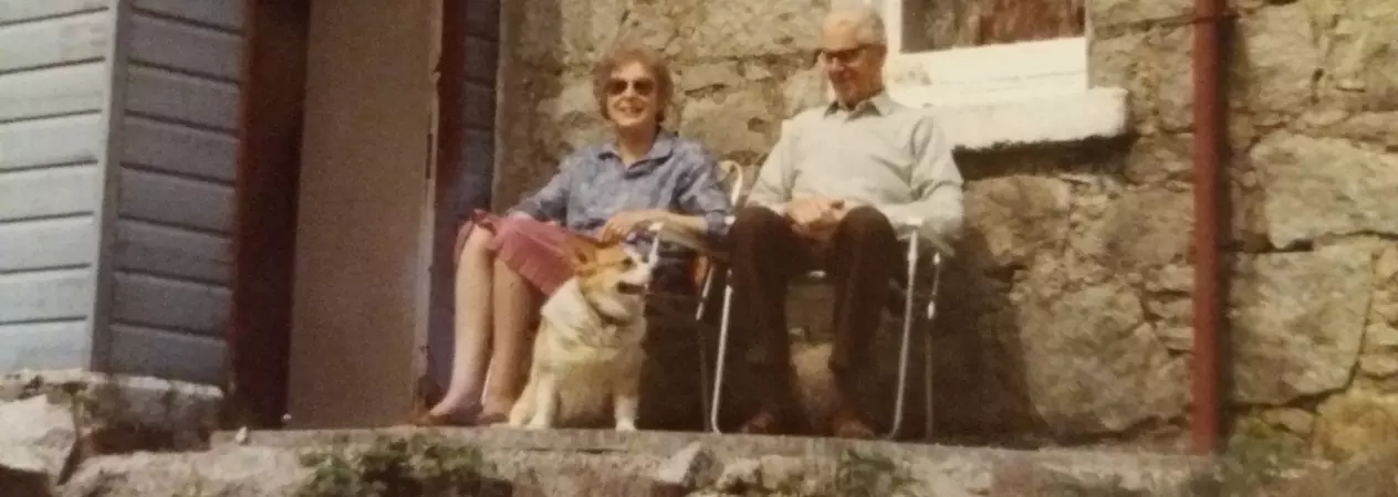 Maurice Fox and wife Dorothy with one of their beloved dogs